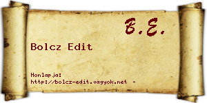 Bolcz Edit névjegykártya